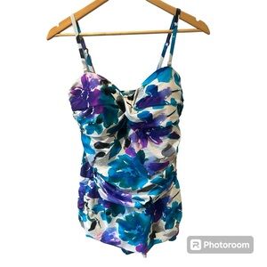 Shore Shapes‎ Swimwear Ruched Floral Slimming Size 14